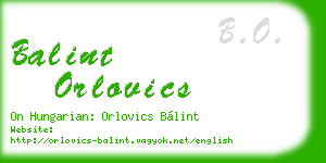 balint orlovics business card
