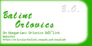 balint orlovics business card